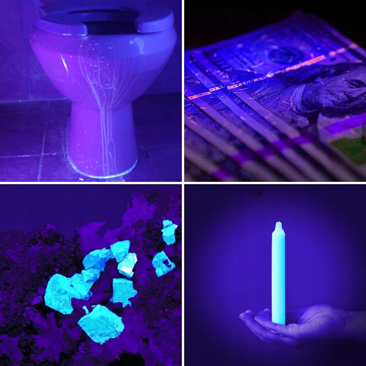 Latarka UV do bursztynu 51 LED 395nm mocna duża latarka ultrafioletowa